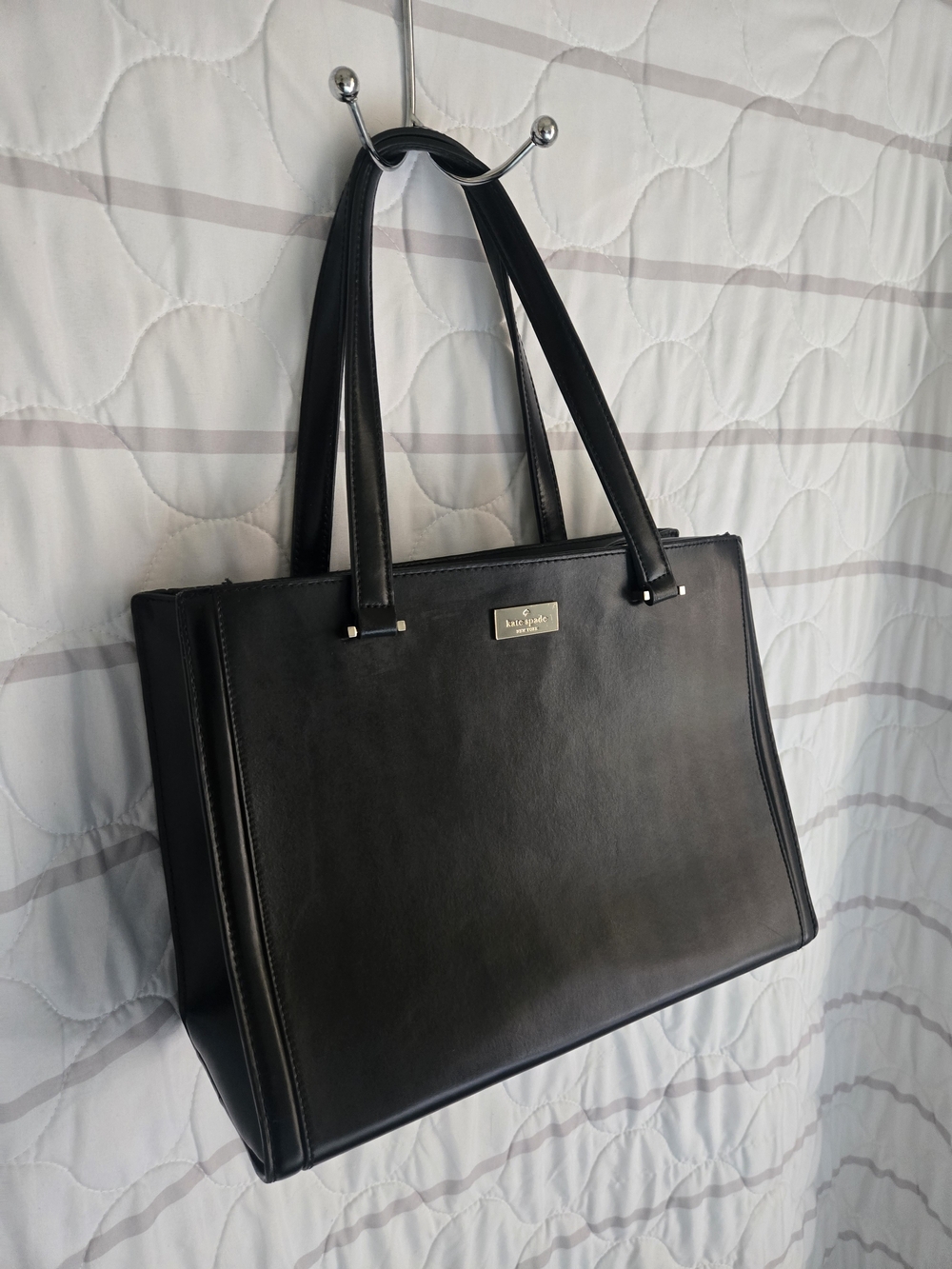 kate spade Black Leather Tote Bag